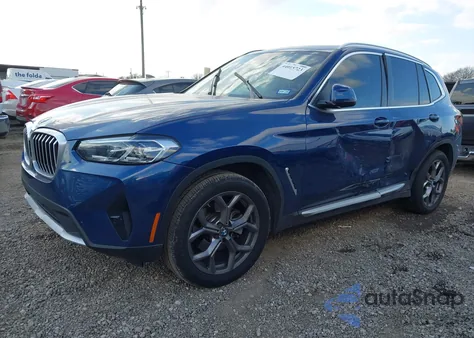 2022 BMW X3 Sdrive30I z USA, uszkodzony, nr VIN 5UX43DP09N9N42642